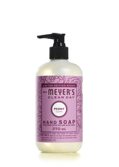 Mrs. Meyer's Clean Day Liquid Hand Soap, Peony, Cruelty Free and Biodegradable Hand Wash Made with Essential Oils, 370 ml Soap Pump Bottle