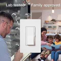 Lutron Diva LED Dimmer for Dimmable LED, Halogen and Incandescent Bulbs Single-Pole or 3-Way DVCL-153P-AL Almond