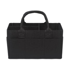 Sammy & Lou Diaper Caddy Organizer - Collapsible Tote Bag with Handles - Organizer for Diapers, Wipes & Baby Changing Supplies - Felt Storage Organizing Bin for Car, Desk, Nursery (Black)