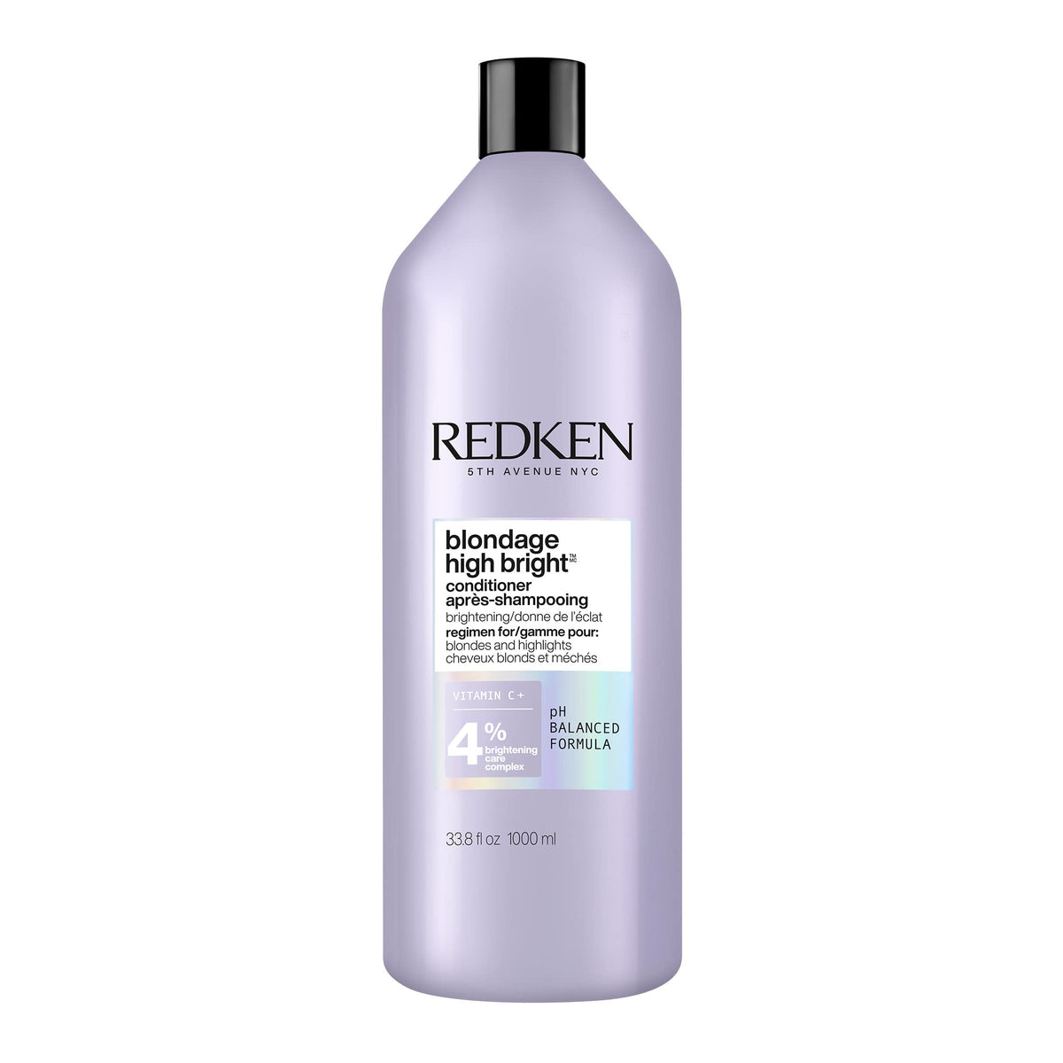 Redken Blondage High Bright Conditioner, Brightens and Lightens Color-Treated and Natural Blonde Hair Instantly, Infused with Vitamin C,1000 ml.