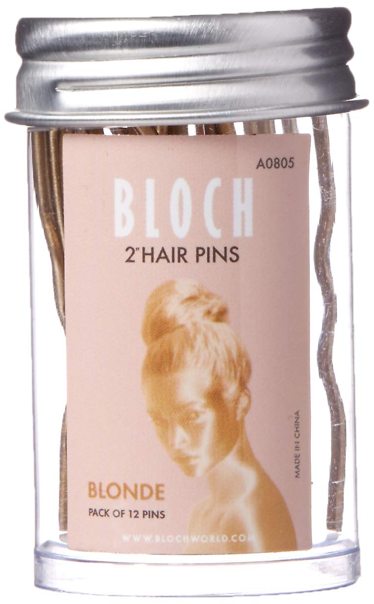Bloch Unisex-Adult's Standard Hair Pins-2"-12 Pack, Blonde, 12 Count (Pack of 1)