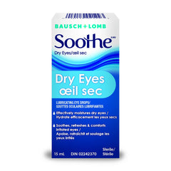 Bausch + Lomb Soothe Dry Eyes Lubricating Eye Drops, Moisturizing and Hydrating, 15mL