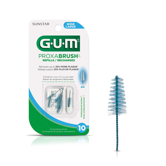 GUM Refill (tapered) Wide with antibacterial bristles, 1 pack of 10, 614N