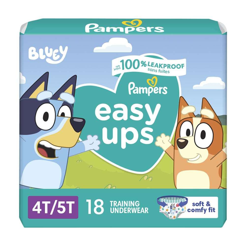 Pampers Easy Ups Training Underwear Boys 4T-5T 18 Count (Packaging May Vary)