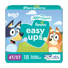 Pampers Easy Ups Training Underwear Boys 4T-5T 18 Count (Packaging May Vary)
