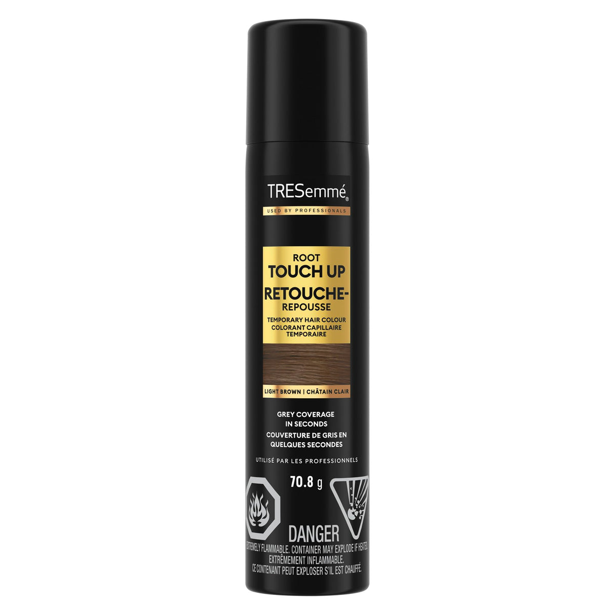 TRESemme Root Touch-Up Hair Spray conceals greys in seconds for light brown hair temporary hair color in an aerosol spray 70.8 g