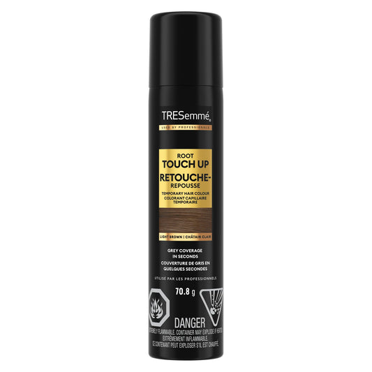 TRESemme Root Touch-Up Hair Spray conceals greys in seconds for light brown hair temporary hair color in an aerosol spray 70.8 g