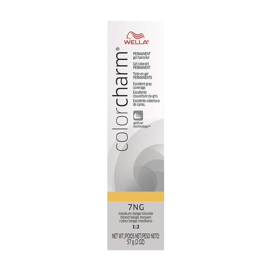 COLORCHARM Permanent Gel| Hair Color for Gray Coverage| 7NG Medium Beige Blonde| 2 Fl oz.