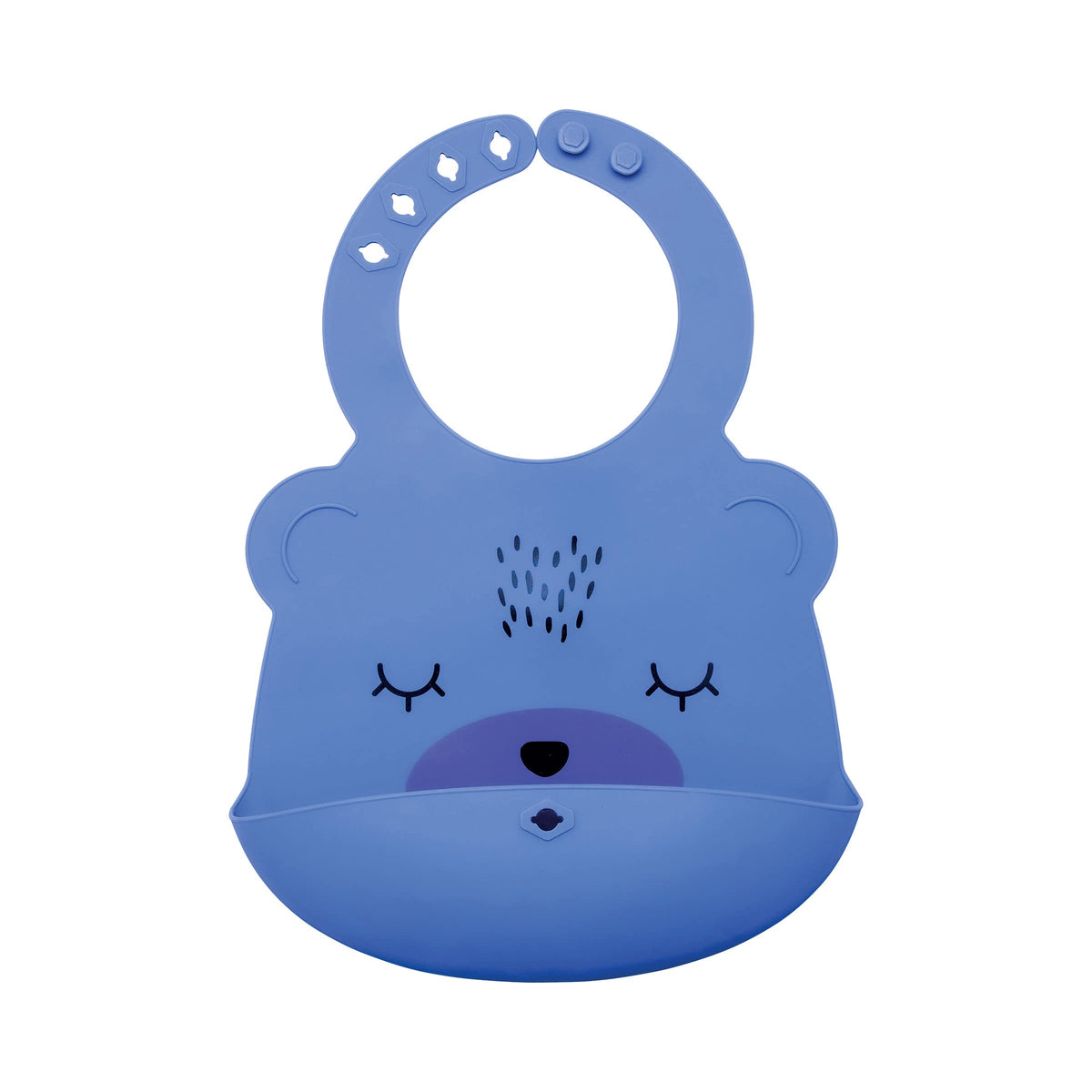 Tiny Twinkle Unisex Baby Silicone - Indigo Bear Feeding Bibs, Indigo Bear