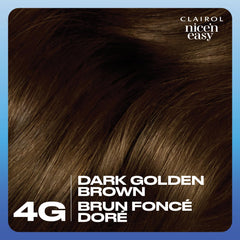 Clairol Nice'n Easy Permanent Hair Dye, 4G Dark Golden Brown Hair Color, 1 Count