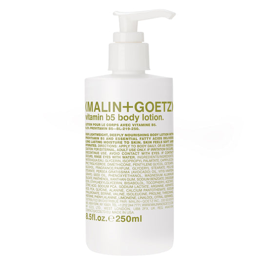 Malin + Goetz Vitamin B5 Body Lotion for Women & Men—Lightweight, Strong Nourishment. Improve Softness, Elasticity. An Everyday Essential To Heal All Skin Types. Vegan & Cruelty-Free 8.5 Fl Oz