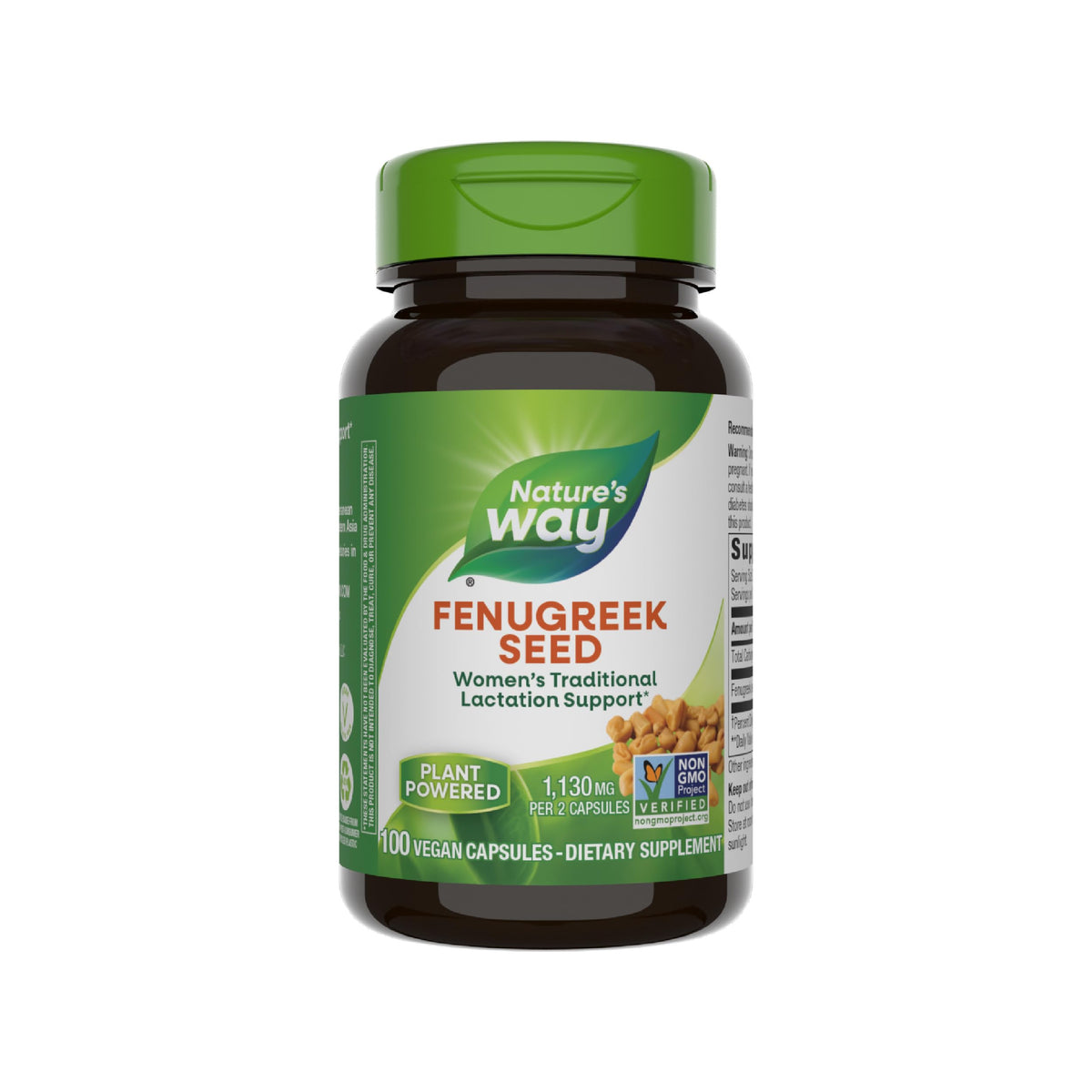 Nature’s Way Fenugreek Seed – Breastfeeding Supplement – Lactation Support to Help Mothers Increase Breast Milk Production, Non-GMO – 100 Vegetarian Capsules