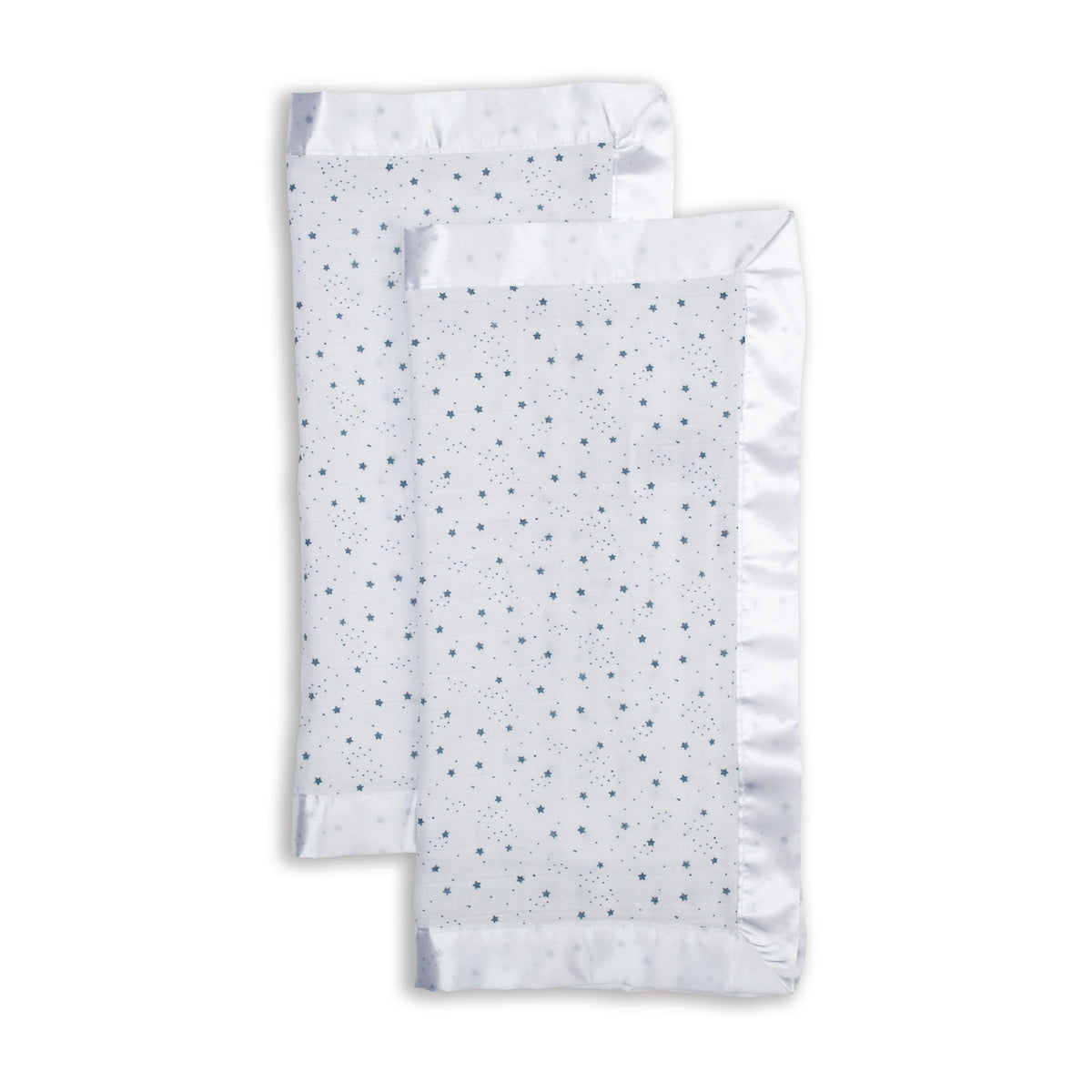 lulujo Baby Security Lovey Blankets| Unisex Softest Breathable Cotton Muslin Security Blanket with Silky Satin Trim| Neutral Comforting Blanket for Girls & Boys | 16in by 16 in| Stars