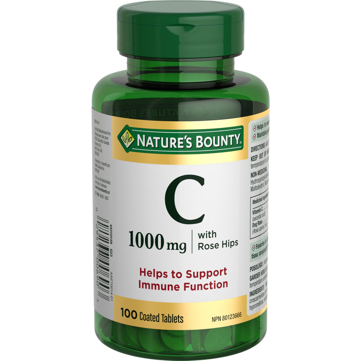 Vitamin C by Nature's Bounty, Immune Support, Vitamin C 1000mg with Rose Hips, 100 Tablets