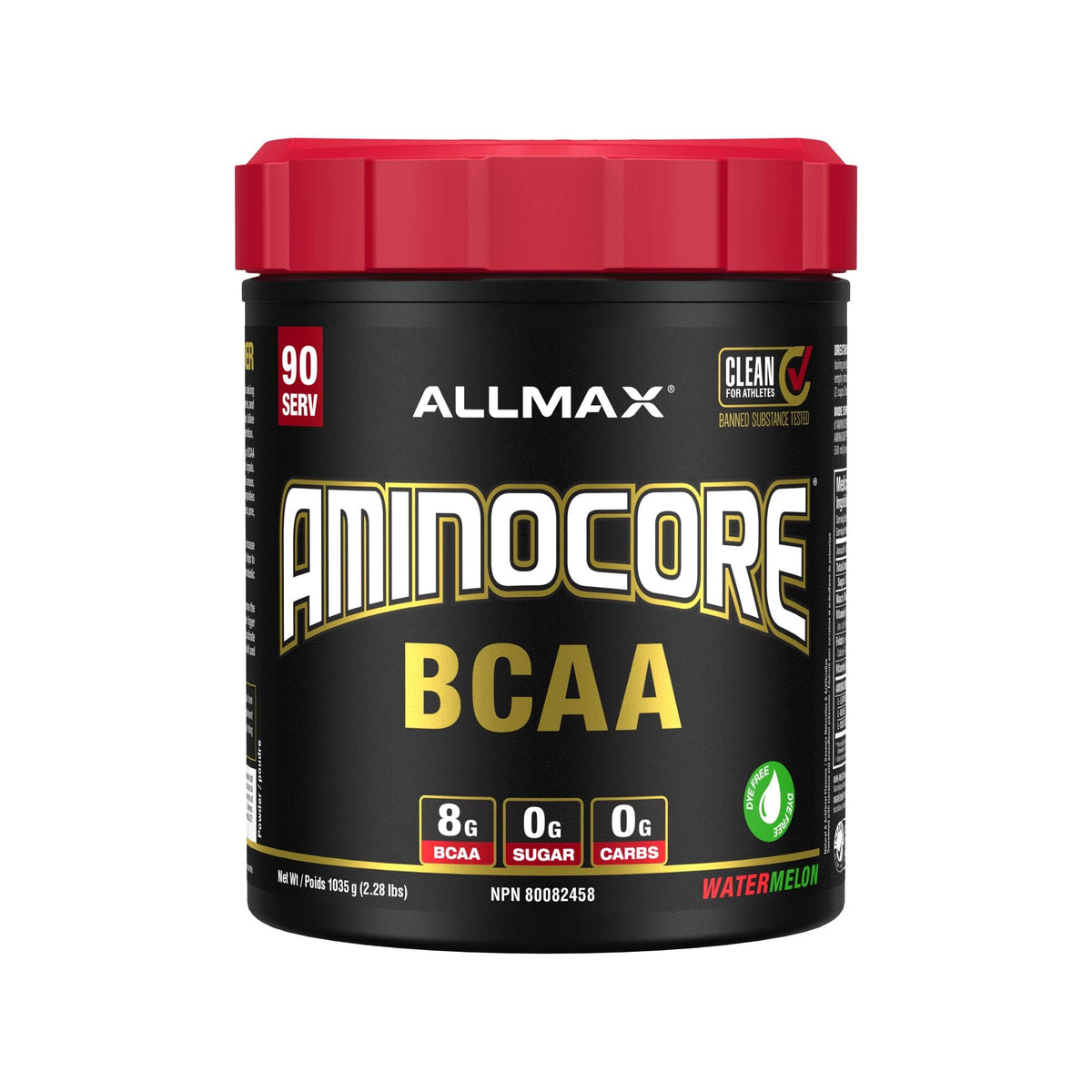 ALLMAX AMINOCORE BCAA Powder for Workout Muscle Recovery & Increased Endurance - Sugar Free, No Fillers 8.18 Grams Bcaas Amino Acids, B Vitamins for Women and Men- 90 Servings | Watermelon, 1035g