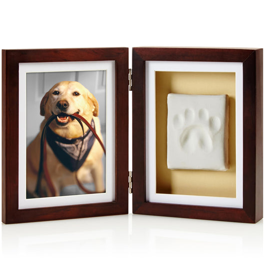 Pearhead Dog or Cat Paw Print Pet Keepsake Photo Frame with Clay Imprint Kit, Perfect Keepsake Frame for Pet Lovers