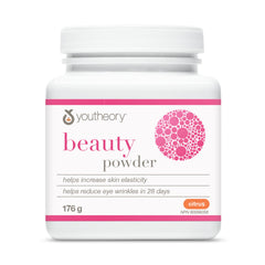 Youtheory Beauty Powder Citrus Flavour 176 g, with Hydrolyzed Collagen, Biotin, Vitamin C, and Hyaluronic Acid. Helps Reduce Fine Lines and Eye Wrinkles in 28 Days