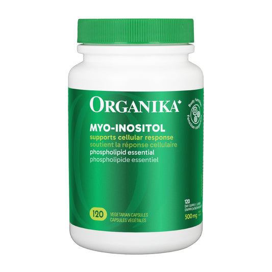 Organika Canadian-Made Inositol (Myo-Inositol)- Cellular Response, Mood Balance, Insulin Support, PCOS Management, Menstrual Cycle Regulation - 120vcaps