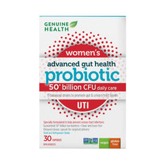 Genuine Health Advanced Gut Health Probiotic Women's UTI 50 Billion CFU - Organic Cranberry Extract - Prevents Recurrent UTIs - Vegan & Gluten-Free - 30 Capsules (30 Servings)