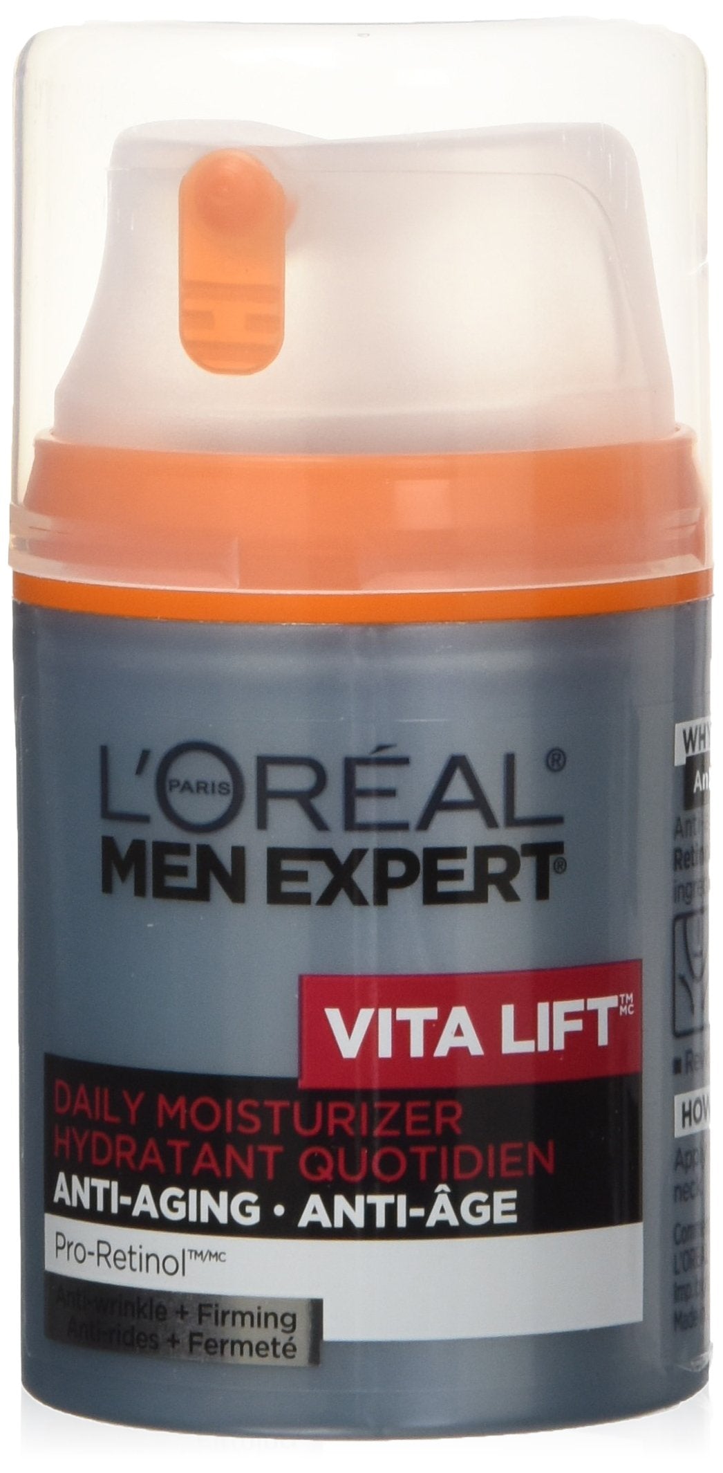L’Oréal Paris Men Expert SPF 15 Firming & Hydrating Face Cream, Vita Lift, Men Skincare, SPF Moisturizer, 48 mL
