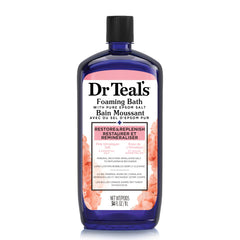 Dr Teal's Foaming Bath with Pure Epsom Salt, Pink Himalayan Salt, Restore & Replenish with Pink Himalayan Salt & Essential Oils, 34 fl oz (Packaging May Vary)