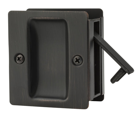 Weiser Venetian Bronze Square Passage Pocket Door Lock for Hallway and Closet Doors, Sliding Door Lock, Closet Door Lock, Traditional Home Décor