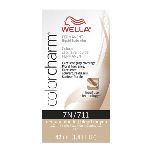 WELLA Color Charm Permanent Liquid Hair Color for Gray Coverage, 7N Medium Blonde