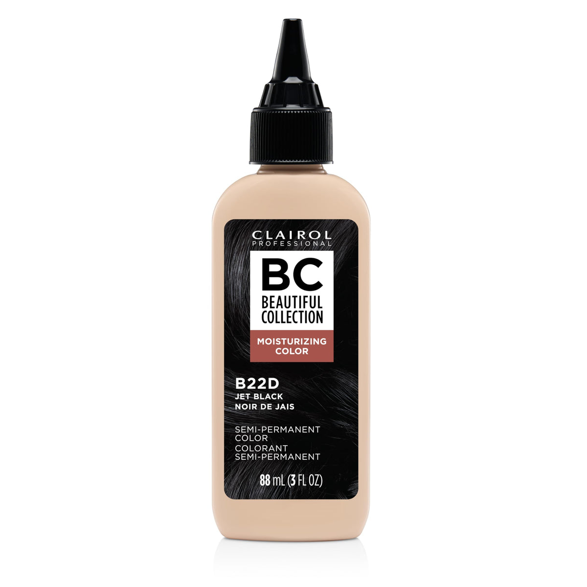 Clairol Professional Beautiful Collection Hair Color, 22D Jet Black, 3 Fl Oz - Packaging May Vary