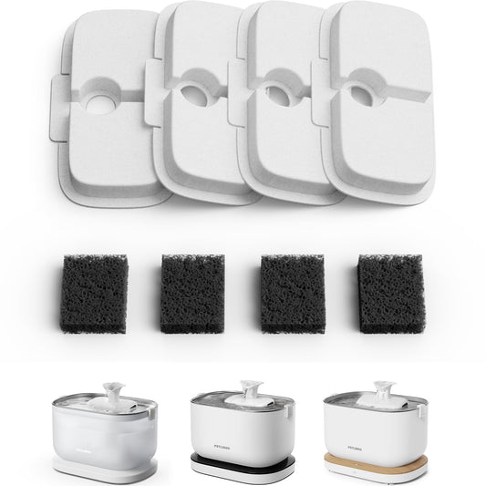 PETLIBRO 4 Packs Replacement Filters for Dockstream Cat Water Fountain PLWF105/PLWF115/PLWF005, 2 Months Set of Replacement Filters for Ultra Quiet Pet Water Fountain