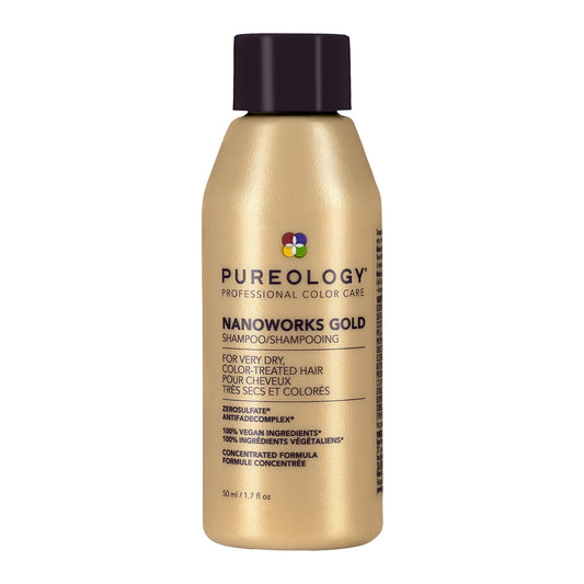 Pureology Nanoworks Gold Shampoo, Hydrating Shampoo For Dry Hair That Needs to be Restored, For All Hair Types including Curly, Coily, and Wavy. Shampoo and Conditioner Set, Vegan, Sulfate-Free