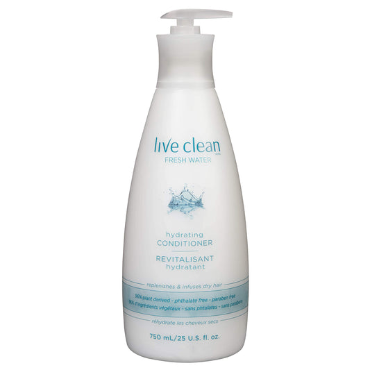 Live Clean Conditioner, Hydrating Fresh Water, 750 mL