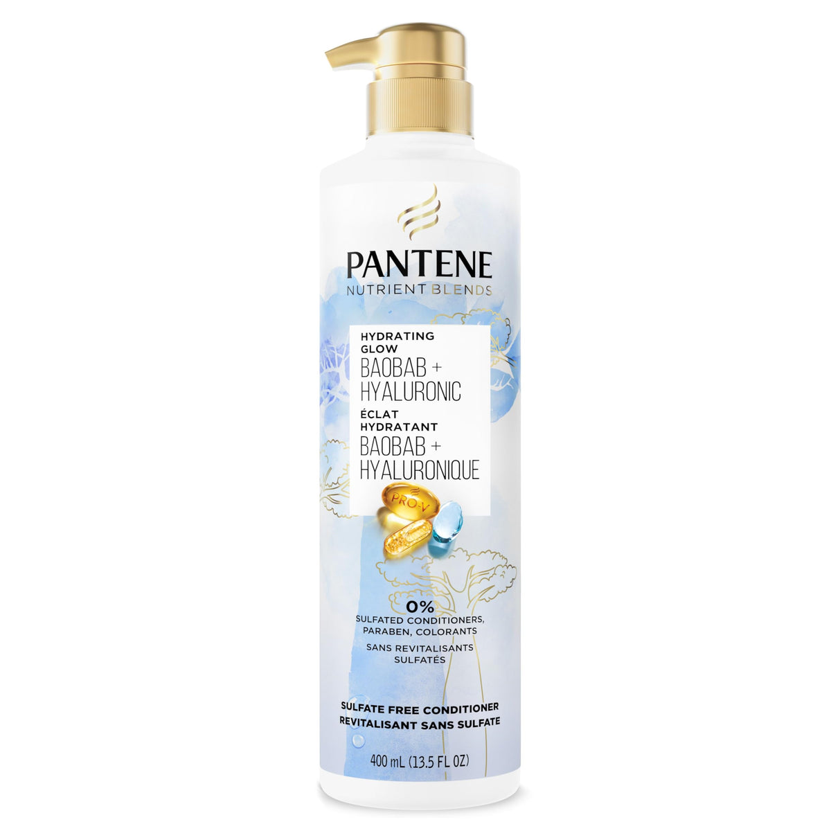 Pantene Nutrient Blends Hydrating Glow with Baobab Essence Sulfate free Conditioner, 400 mL
