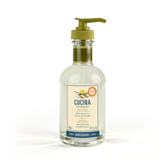 Cucina Hand Soap, Sea Salt and Amalfi Lemon, 200 ml, Olive Oil Enriched, Biodegradable Formula, Recyclable Glass Bottle, Fruits and Passion