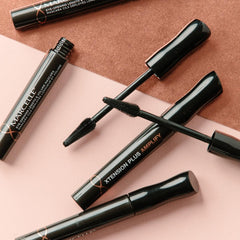 Marcelle Xtension Plus Amplify Mascara, Black, Eye-Opening Length, Volume and Definition, Fanned Out Lashes, Hypoallergenic, Fragrance-Free, Cruelty-Free, 8 mL