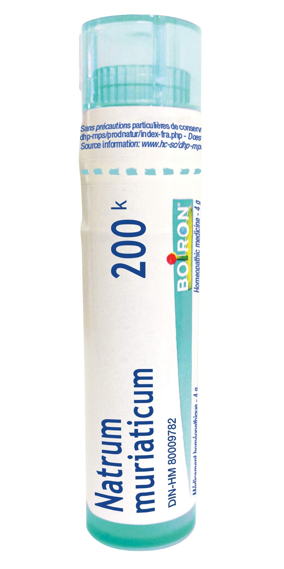 Boiron Natrum muriaticum 200k,Homeopathic medicine. Each tube contains 4 g (approximately 80 pellets)
