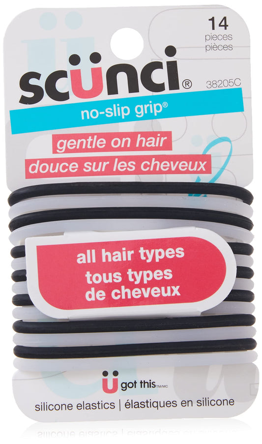 Scunci 14pk Gel Ponytailers W/No-Slip Grip, 14 Count