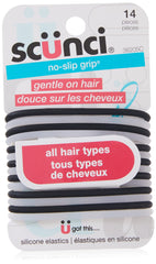 Scunci 14pk Gel Ponytailers W/No-Slip Grip, 14 Count