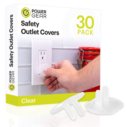 GE Plastic Outlet Covers, 30 Pack, Shock Prevention, Child Safe, Easy Install, UL Listed, Clear, 51175