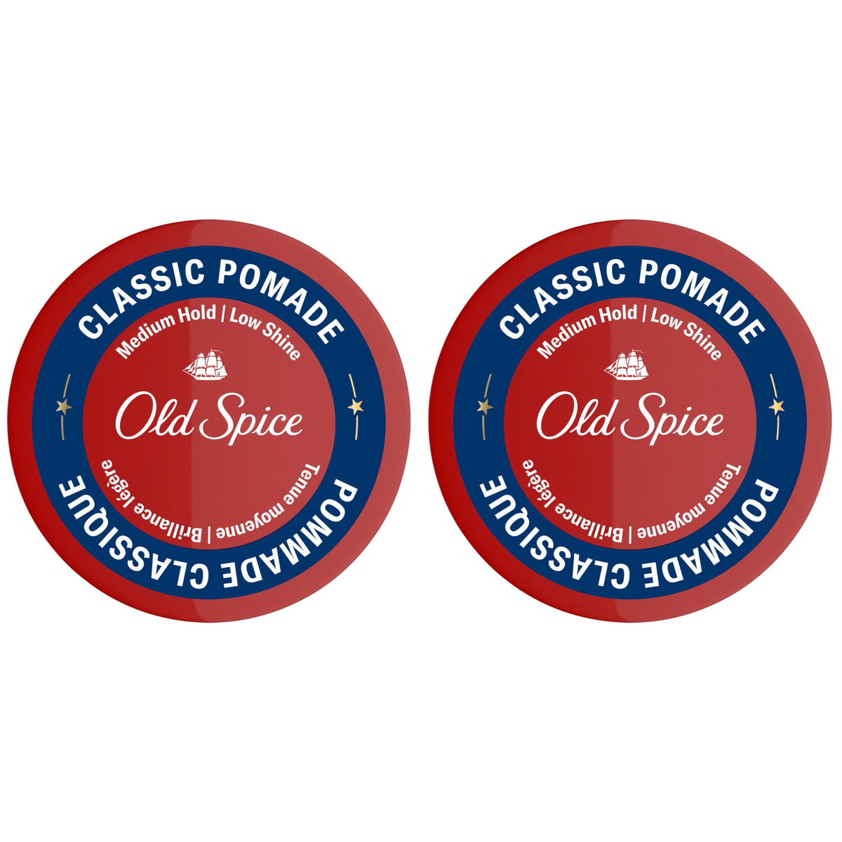 Old Spice Hair Styling Pomade for Men, Medium Hold No Shine, 126 g Total (2 Count of 63 g Each)