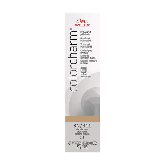 COLORCHARM Permanent Gel| Hair Color for Gray Coverage| 3N Dark Brown| 2 Fl oz.