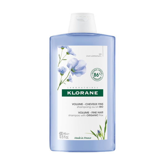 Klorane - Shampoo with Organic Flax - Volume - Fine & Flat hair - SLS/SLES-Free - 400ml