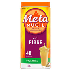 Metamucil, Daily Psyllium Husk Powder Supplement, Sugar-Free, 4-in-1 Fibre for Digestive Health, Unflavoured Smooth Flavored Drink, 48 Servings