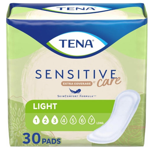 TENA Sensitive Care Ultra Thin Incontinence Pads For Women, Light Absorbency, Regular Length, 30 Count(Packaging may vary)