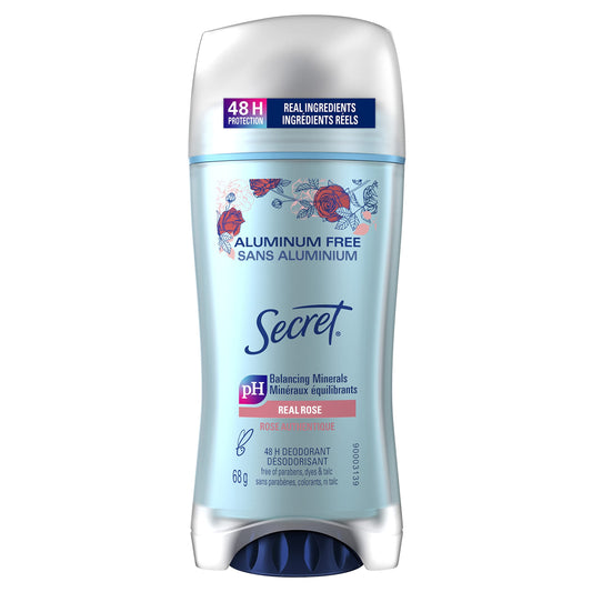 Secret Aluminum Free Deodorant for Women, Rose, 68g