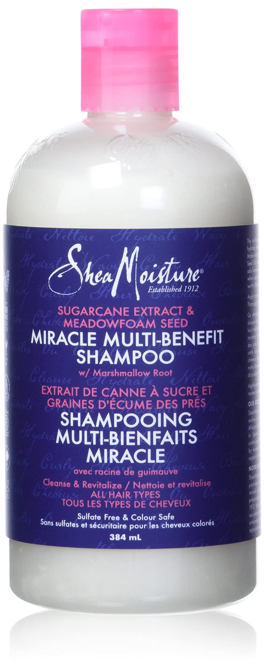 Shea Moisture Silicone Free Shampoo for Dry Hair, Sugarcane Extract and Meadowfoam, Paraben Free Shampoo 384 ml