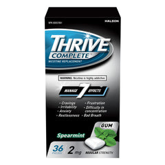 Thrive Complete Nicotine Replacement Gum, 2mg Regular Strength, Spearmint, 36 Count