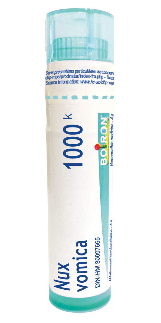 Boiron Nux vomica 1m,Homeopathic medicine. Each tube contains 4 g (approximately 80 pellets)