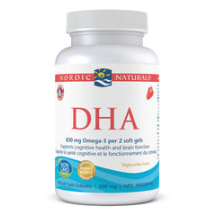 Nordic Naturals DHA Omega-3 - Brain Support Supplement, Strawberry Flavored, 90 Count