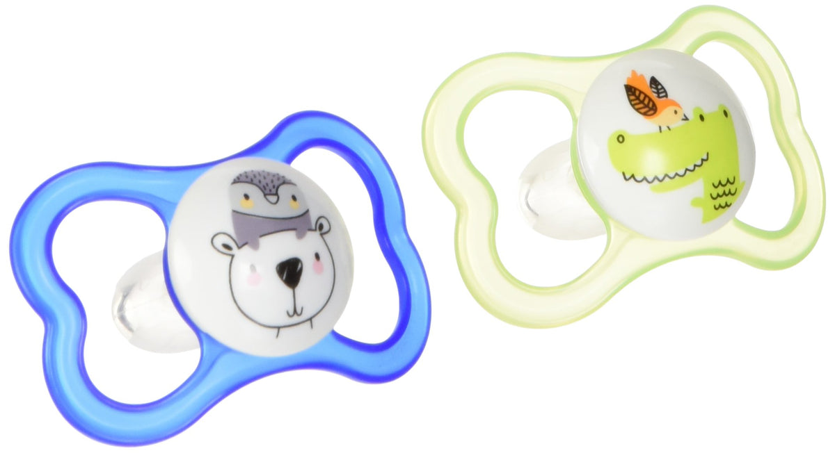 MAM Air Pacifier for Babies 6-16 Months, Extra Air Flow For Sensitive Skin, Developed With Medical Experts, BPA-Free Skin Soft Silicone, 2 Count, With Sterilizer Case, Made In Europe