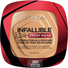L’Oréal Paris Infallible 24h Fresh Wear Foundation In A Powder, Waterproof Matte Finish, Golden Sun 260, 1 Count